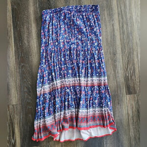 Knox Rose Blue Floral Maxi Skirt